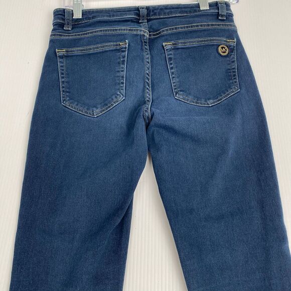 Michael Kors Womens Size 4 Dark Wash Mid Rise Izzy Cropped Skinny Jeans Stretch - Picture 12 of 12